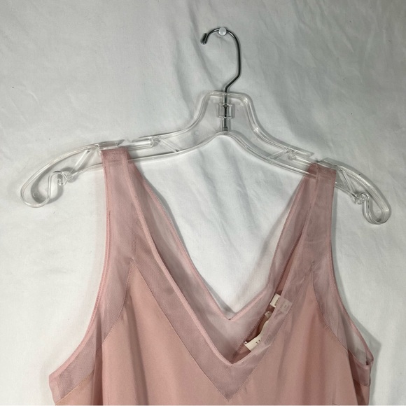 Ted Baker London Pastel Blush Pink Mesh Detail 100% Silk Blouse Tank Top Size 4 - Picture 2 of 6